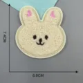 Schattig cartoon konijn beer geborduurd stoffen patch, zachte pluche jas reparatie patch applik. - Groot Konijn / 6.8x7.4cm