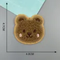 Cute fluffy brown bear embroidery patch DIY cartoon clothing accessory 4.7x4.8cm - Teddy Bear / 4.8x4.7cm