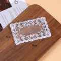 White mesh lace patch embroidery DIY accessory, rectangular floral applique for clothing decoration. - Style Three (8x5cm)