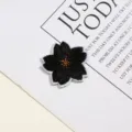 Zwarte kersenbloesem geborduurde patch DIY decoratieve kledingaccessoire stof appeltje. - Zwarte Bloem