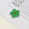 Groene kersenbloesem geborduurde patch DIY decoratieve opstrijkbare kleding accessoire - Groen Bloemen