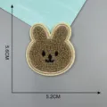 Cute fluffy rabbit bear embroidery patch for DIY clothing jacket repair, 5.6x5.2cm. - Dark Rabbit / 5.2x5.6cm
