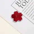 Rode kersenbloesem borduurwerk patch DIY kleding accessoire opstrijkbare badge - Helderrode Bloem