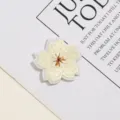 Gedetailleerde close-up van de delicate geborduurde kersenbloesem patch voor handwerk DIY. - gebroken witte Bloem
