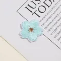 Lichtblauwe kersenbloesem borduurwerk patch DIY decoratieve stoffen applicatie strijk - Lichtblauw Bloemen