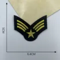 Embroidered star chevron patch apparel DIY badge clothing accessory detail shot - Style 4