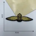 DIY embroidered patch with gold wings crown badge, 9x2cm clothing accessory appliques. - Style 7