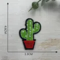 Cactus geborduurde patch schattige potplant opstrijkbare badge voor kleding DIY decor accessoire - Stijl 1