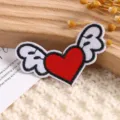 Heart-shaped angel wings embroidered patch for creative DIY clothing and handmade crafts. - Style 3