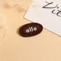 Modische braune gestickte Kleidung Aufnäher spitze hohles Design Abzeichen DIY Zubehör Detail - Oval / Braun