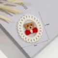 Cute cartoon bear lace embroidery patch DIY clothing accessory decorative badge appliques 5x5.8cm - 5.8*5cm