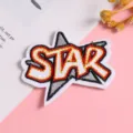 Embroidered star patch hot melt adhesive DIY clothing accessory for jeans hats jackets - Style 5 (STAR)