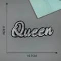 Pailletten bestickter Queen Buchstaben Aufnäher DIY Kleidung Reparatur Zubehör 15.7x6.8cm - Königin Brosche