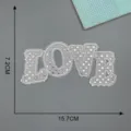 Silberner Pailletten LOVE Buchstabe bestickter Aufnaeher fuer Kleidung DIY Flicken - Liebe