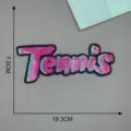 Pailletten Tennis Buchstabe gestickter Aufnäher für Kleidung Reparatur DIY Accessoire. - Tennis
