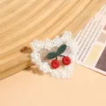 Witte kant hart kersen borduurwerk patch diy haaraccessoires kleding decoratieve applicaties - Stijl 2