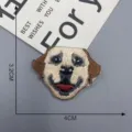 Detailed view of cute embroidered dog patch, exquisite stitching and vivid facial expression for DIY. - Patch Style 1