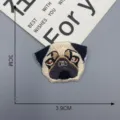Detailed view of the cute pug dog embroidery patch, perfect for DIY clothing and jeans repair. - Patch Style 2