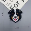 Embroidered border collie dog head clothing patch DIY decorative badge applique apparel - Patch Style 3