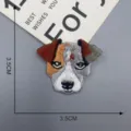 Detailed close-up of a realistic dog head embroidery patch, perfect for apparel DIY repair. - Patch Style 4