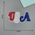 Sparkly USA letter sequin embroidered patch for kids clothing DIY jacket repair decor - Alphabet