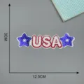 Sequin USA letter embroidered patch with stars, perfect for kids clothing DIY decoration. - Star Lettering
