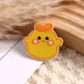 Detailed shot of cute yellow chick cartoon embroidery patch clothing accessory DIY badge decor - Yellow Duck