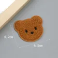 Cute brown bear plush cloth patch, DIY decorative fabric applique for clothing and shoes. - Style 1 / 5.2x6.5cm
