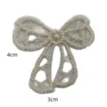 Beige Schleife Paspel Spitze Aufnäher DIY Kleidung Zubehör Dekorative Applikation 4x3cm - Stil 10