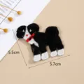 Cute black and white cartoon puppy embroidery patch for DIY clothing and accessories decoration. - Style 3