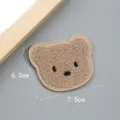 Cute brown bear plush patch for clothing decoration, DIY fabric sticker, soft texture. - Style 4 / 6.3x7.5cm