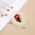 Lace flower embroidered patch, white mesh oval decorative applique for clothing DIY crafts. - Style 6
