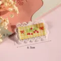 Korean cute yellow plaid lace patch with cherry and bow embroidery, perfect for DIY crafts. - Style 6