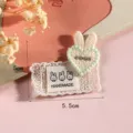 Cute rabbit lace embroidery patch DIY handmade clothing accessory and decorative fabric badge. - Style 8