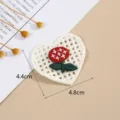 Heart shaped knit embroidered patch flower DIY clothing decorative accessory 4.4x4.8cm - Style 9