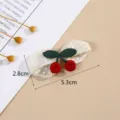 Cute cherry embroidery patch with white mesh bow, ideal for clothing and DIY accessories. - Style 10