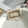 Zelfklevende geborduurde stoffen patch voor DIY kleding en dagboek decoratie, beige. - Stijl 2 / 3.5X5.2cm