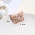 Roze kant vlinder patch met parel borduurwerk, diy kleding applicatie accessoire 3.5cm - Stijl 4