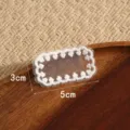 Witte kant patch geborduurde rechthoek DIY kleding accessoire 3x5cm naai benodigdheden - Patroon #2