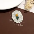 Kant geborduurde stoffen patch DIY kledingaccessoire met schattig bloemdesign, 4x3.5cm - Stijl 4