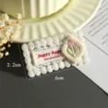 Spitzenstickerei Flicken mit Tulpenmuster und handgefertigtem Etikett fuer DIY Kleidung und Basteln. - Stil 2