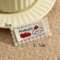 Leuke kanten geborduurde stoffen patch met hondenmotief en letters voor DIY kledingdecor. - Patroon #2