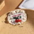 Leuke kanten kers haarspeld met parels, handgemaakte esthetische haaraccessoire voor kinderen. - Stijl 3