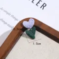 Schattige paarse hartbloem borduurpatch, DIY stoffen sticker kledingaccessoire variant. - Stijl 3