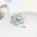Green lace flower patch with pearl center DIY embroidery apparel decorative patch 3.3cm - Style 5
