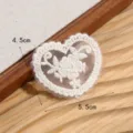 White heart lace embroidered patch for clothing, beautiful wedding dress and garment DIY decor. - Heart Lace Patch
