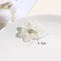 White lace flower patch with pearl center DIY garment accessory 3.3cm clothing badge - Style 6