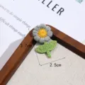 Leuke grijze bloem borduurwerk patch stof applicatie DIY kleding decoratie 3.7cm - Stijl 4