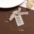 Joli patch en tissu dentelle nœud papillon accessoire DIY avec cœur 7.5x5.5cm - Style 7