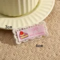 Roze kanten geborduurde patch, schattig aardbeientaart ontwerp kledingaccessoire variant. - Polka Dot (#4)